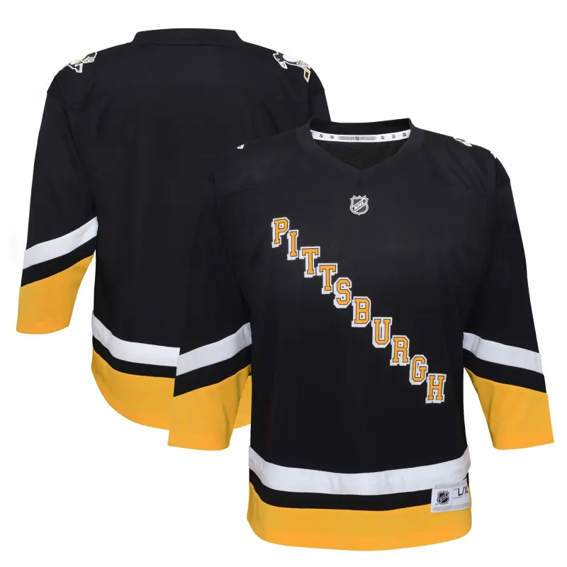 preschool black pittsburgh penguins 202122 alternate replica jersey