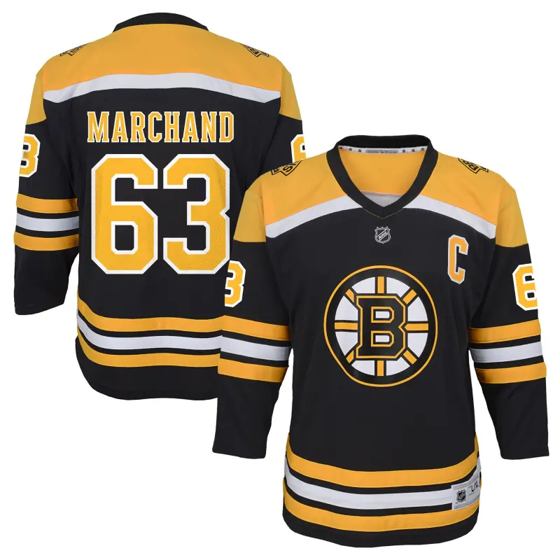 youth brad marchand black boston bruins home replica player jersey
