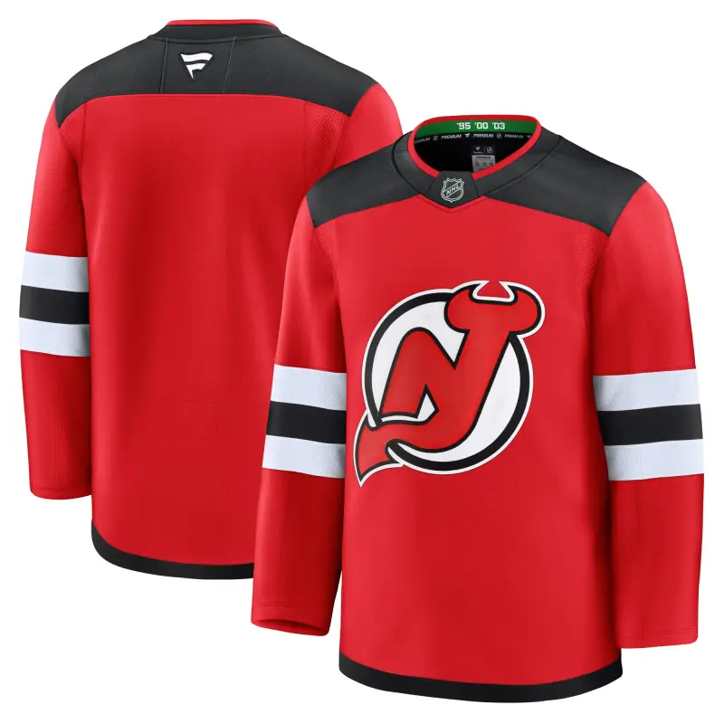 new jersey devils fanatics branded home premium jersey - mens - red