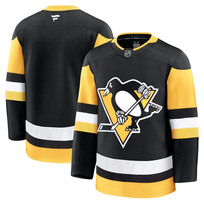 pittsburgh penguins fanatics branded home premium jersey - mens - black