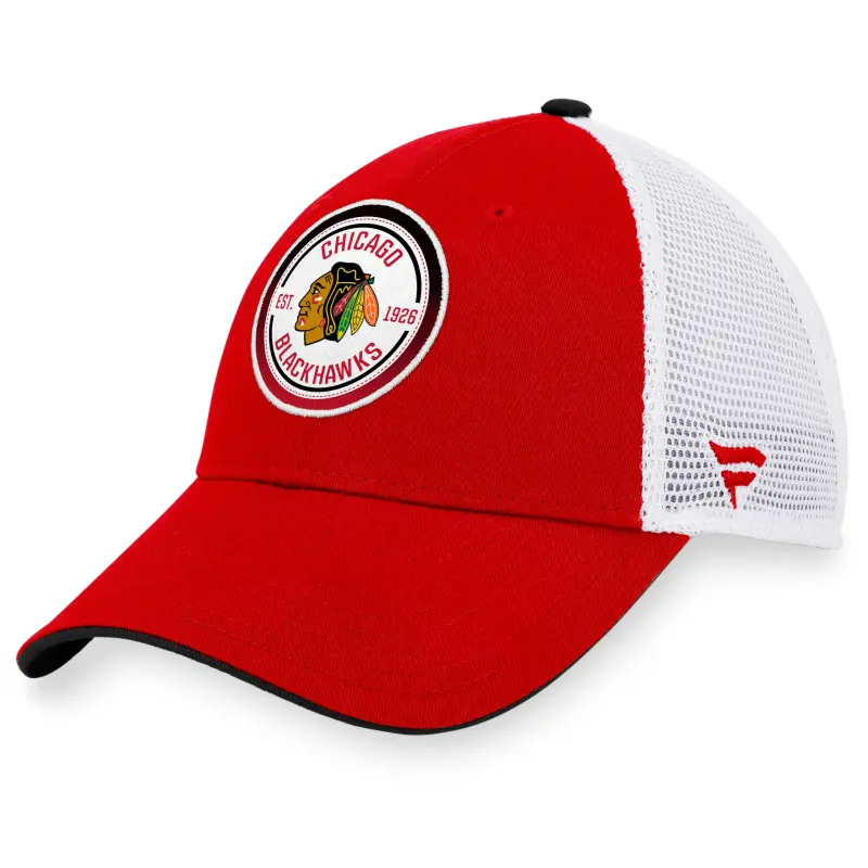 men8217s fanatics redwhite chicago blackhawks iconic gradient trucker snapback hat