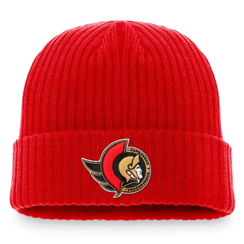 men8217s fanatics red ottawa senators core primary logo cuffed knit hat