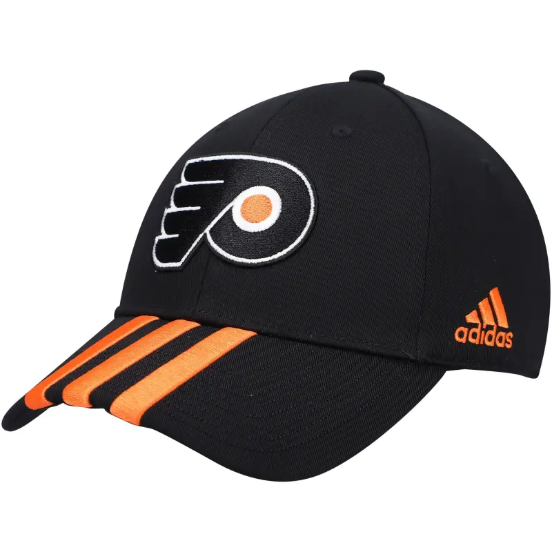 men8217s adidas black philadelphia flyers locker room three stripe adjustable hat