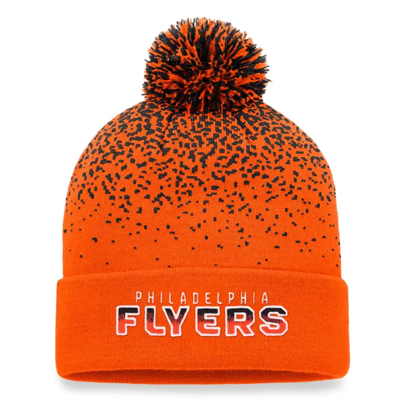 men8217s fanatics orange philadelphia flyers iconic gradient cuffed knit hat with pom