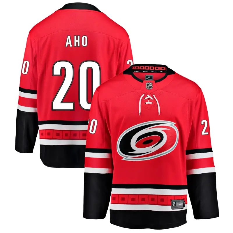 carolina hurricanes fanatics home breakaway jersey - sebastian aho - mens