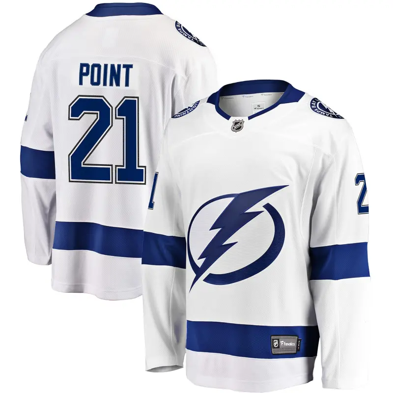 tampa bay lightning fanatics branded away breakaway jersey - brayden point - mens